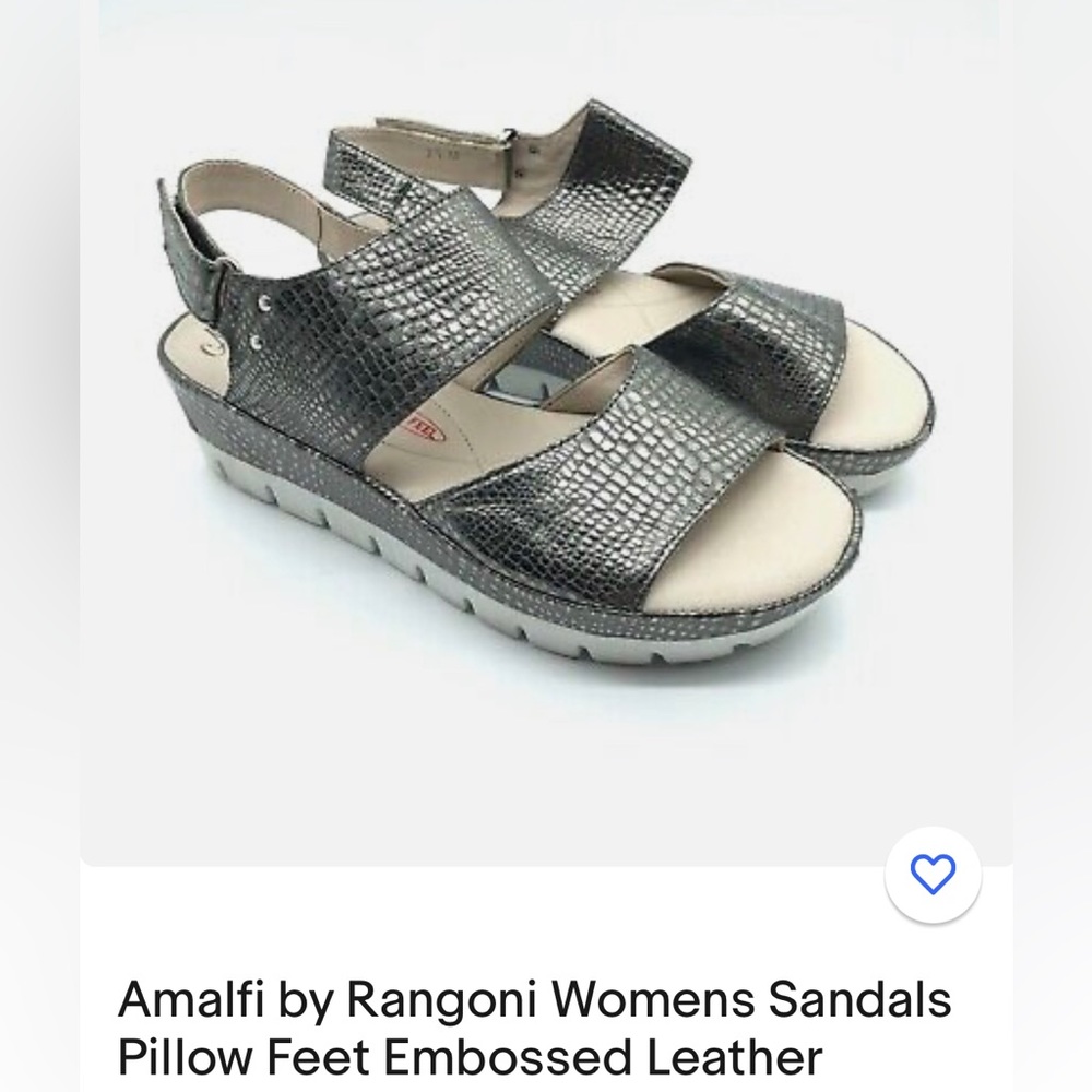 Metallic Silver Amalfi Rangoni collection - 🇮🇹 Gorgeous Italian leather SZ 7.5